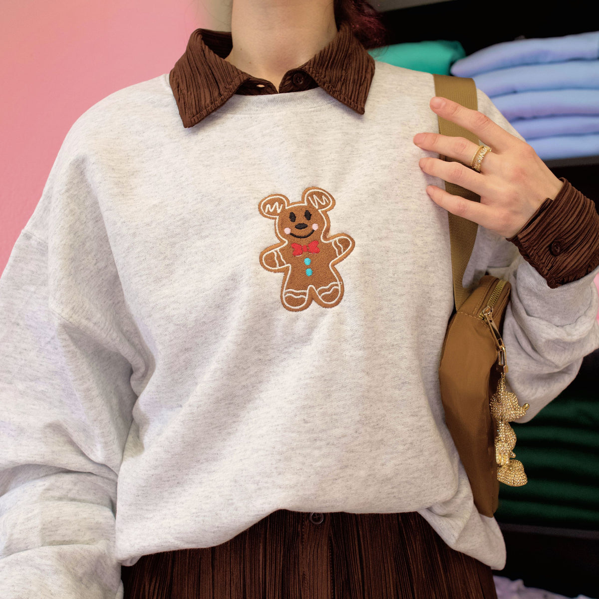 Gingerbread Recipe Embroidered Crewneck and Comfort Tees