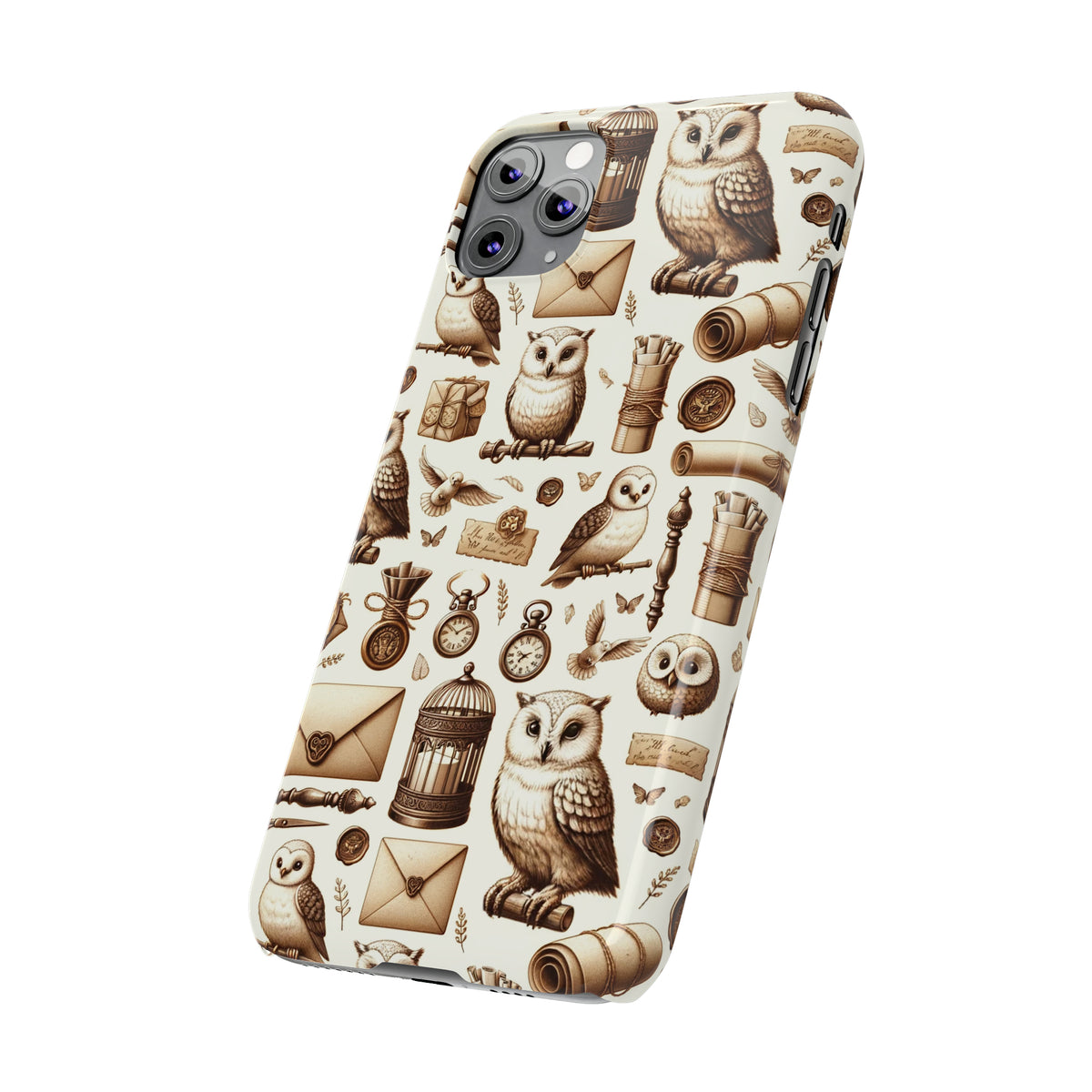 Old Owl and Letters in Wizard Phone Case