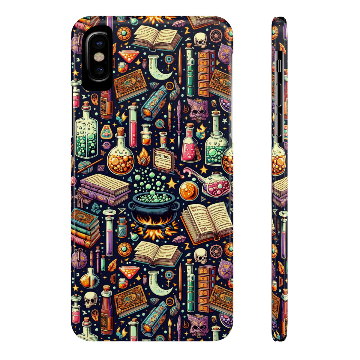 Magic Couldron and Potions in World of Wizards Phone Case