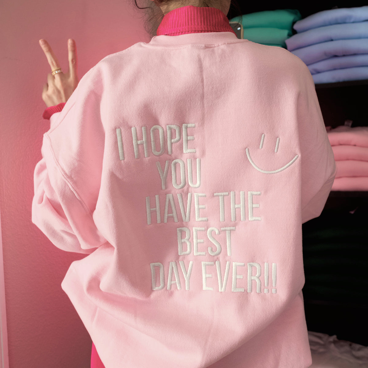 Best Day Ever Embroidered Crewneck and Comfort Tees