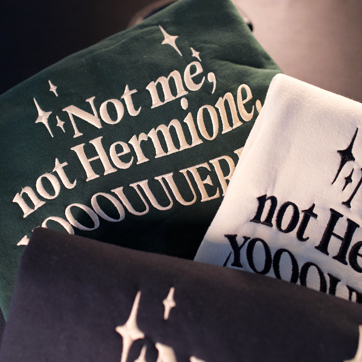 Wizard Chess Parody - Not Me, Not Hermione, You Custom Embroidered Crewneck and Comfort Tees
