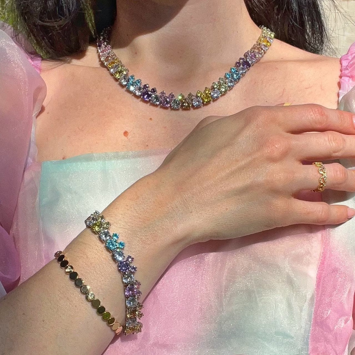 Magical Mouse Diamond Rhinestone Bracelet and Necklace